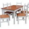 Juego De Comedor 6 Sillas Pino Tratado Blanco Nogal Mexicana en Blanco - Butacas, banquetas y puffs, Uruguay | Soy Hogar, vista 2 de 10
