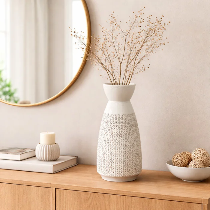 FLORERO CIRCLE 15X15X31CM BLANCO en Blanco - Jarrones, Uruguay | Koz, vista 2