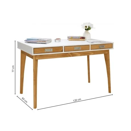 Escritorio Linea Metro - Blanco/Miel en Multicolor - Escritorios, Uruguay | La Cueva Muebles, vista 15