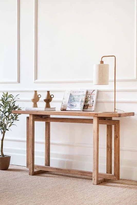 MESA DE ARRIMO / CONSOLA GEO - OLMO - 1.40 MTS en Madera natural - Bibliotecas, Uruguay | La Iberica, vista 6