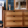 Cómoda Toulouse con Espejo - Seis Cajones / Madera Natural de Gomero - Cómodas, Uruguay | Berna home, vista 3 de 10