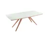 MESA COMEDOR RECTANGULAR KAMEL - BASE MADERA CLARA - TAPA LACA OFF WHITE en Off-white - Mesas de comedor, Uruguay | Champagne Home, vista 1 de 2