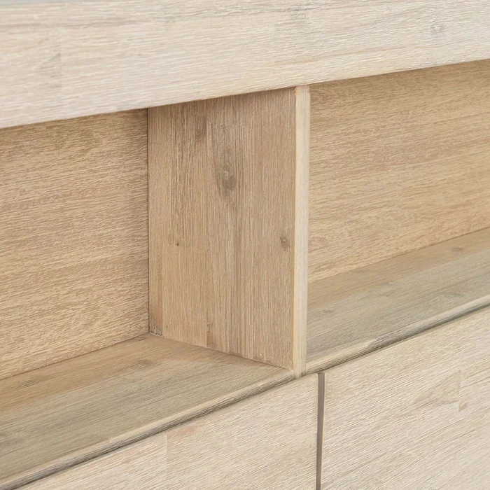 Cama Queen Madera-acacia Natural-beige Newport en Blanco - Dormitorio, Uruguay | Divino, vista 7