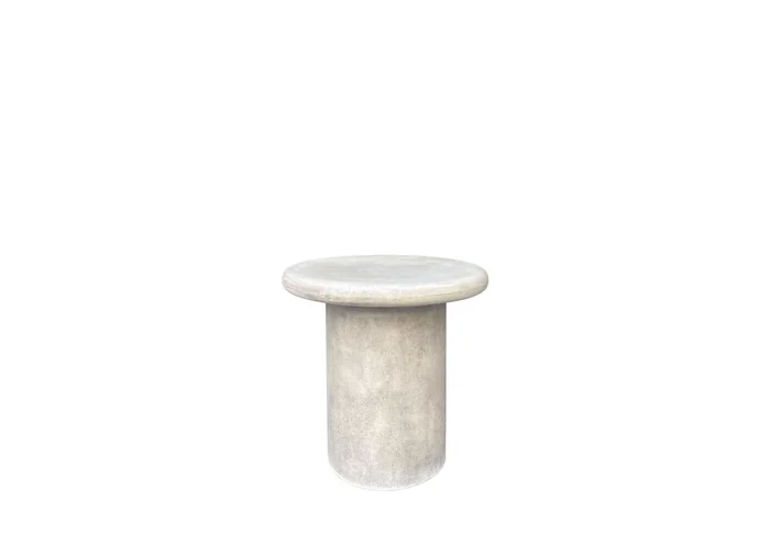 MESA LATERAL REDONDA CEMENTO 50X53 WEATHERED CREAM en Gris - Muebles para el exterior, Uruguay | Masinfinito Casa