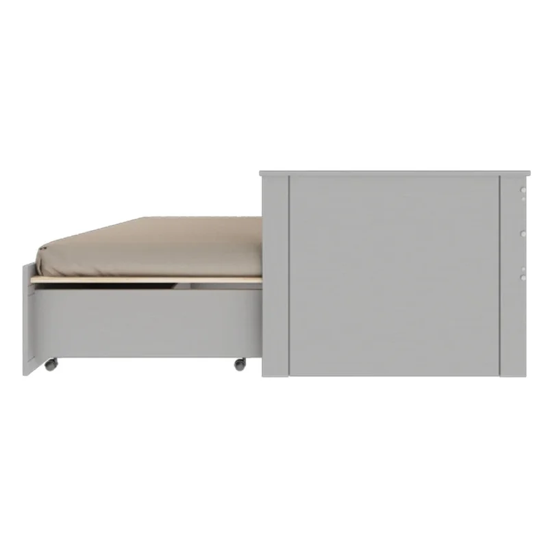 Cama Somnus 1 Plaza / auxiliar - Funcional - Gris en Blanco - Dormitorio, Uruguay | Ecowood, vista 4
