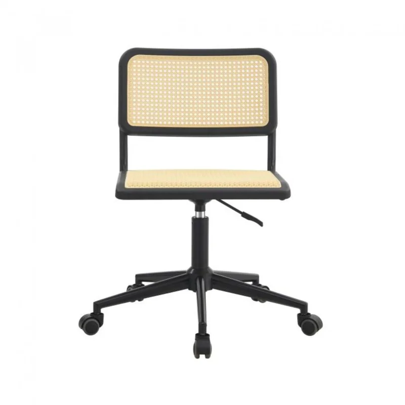 Silla de Escritorio Simil Rattan - Negro en Negro - Sillas de escritorio, Uruguay | Rústico Hogar, vista 4
