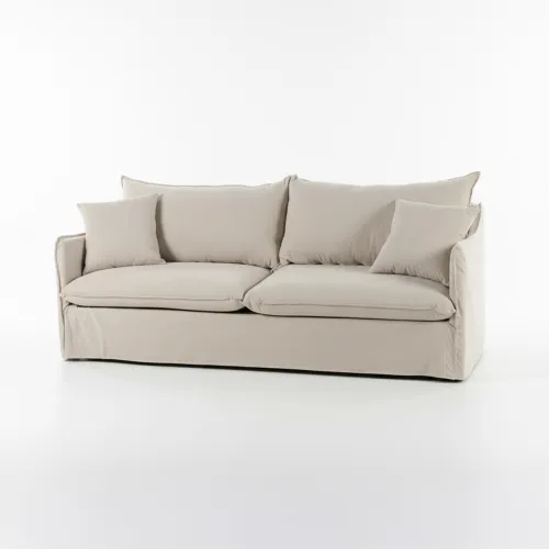 Sofá Snow con Funda - Tela Rústica - 3 cuerpos - TD5263-1636 (Capuccino) en Beige - Sillones y sofás, Uruguay | NYR