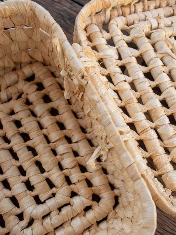 CANASTO CON TAPA FIBRA NATURAL en Madera natural - Decoración, Uruguay | Cabana, vista 3