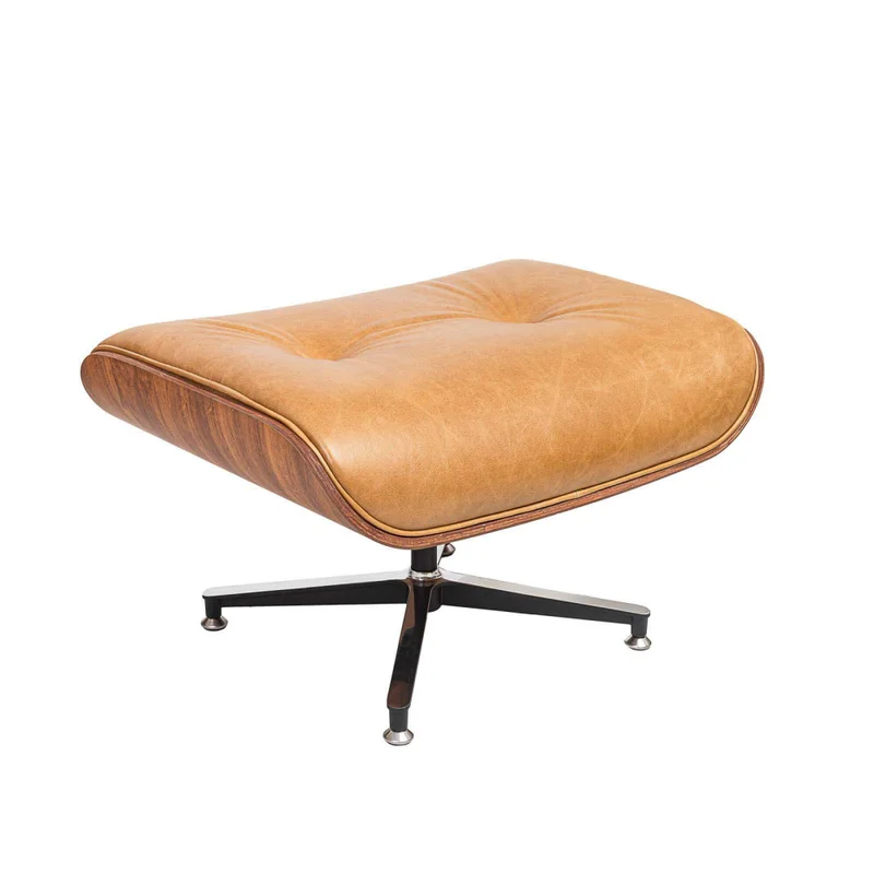 Butaca C/puff 1 Cuerpo Cuero-100-natural Marron Eames Camel en Beige - Sillones y sofás, Uruguay | Divino, vista 5