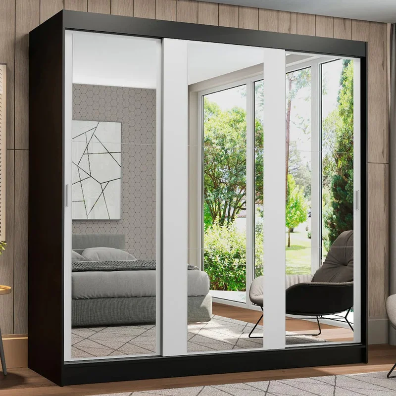 Ropero Placard Matrimonial Reno 180CM Pareja con 3 Espejos 3 Puertas C en Marrón - Roperos y placares, Uruguay | Balton, vista 12