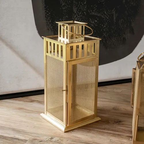 Fanal Gold Rect en Dorado - Velas y Portavelas, Uruguay | De Arcos