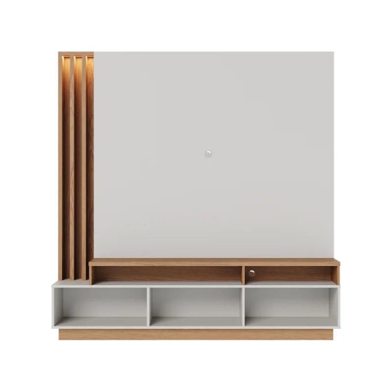 Rack Tv Panel Led Lcd Mueble Living Comedor Humaita en OFF WHITE MATTE/FREIJO - Muebles para TV, Uruguay | Soy Hogar, vista 3