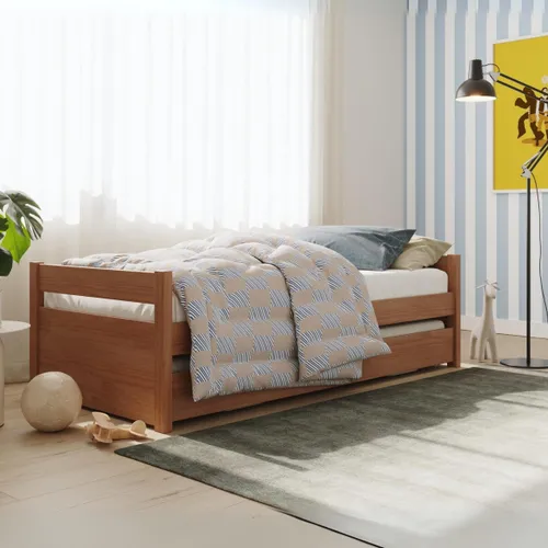 Cama Marinera Doublé 1 Plaza Madera Maciza - Linea Funcional - Marrón en Marrón - Dormitorio, Uruguay | Rústico Hogar