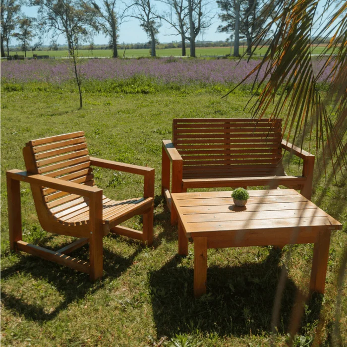 Juego de Exterior Sillón Curvo — Serra Amoblamientos en Madera natural - Muebles para el exterior, Uruguay | Serra Amoblamientos, vista 3
