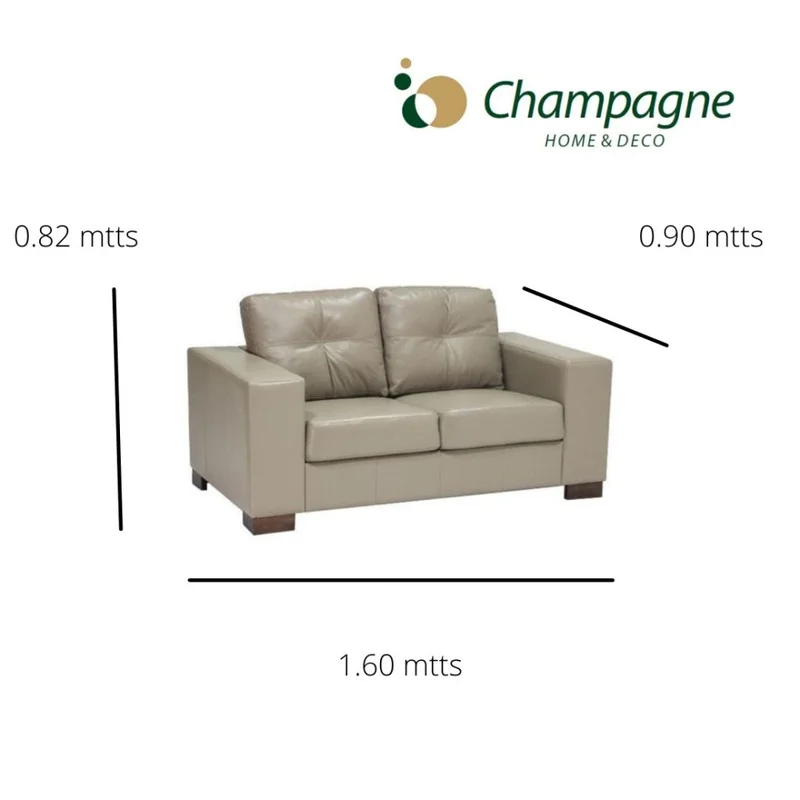 SOFA 100% CUERO - 2 CUERPOS - MODELO DOMINI - PERLA MATE en Perla - Sillones y sofás, Uruguay | Champagne Home, vista 3