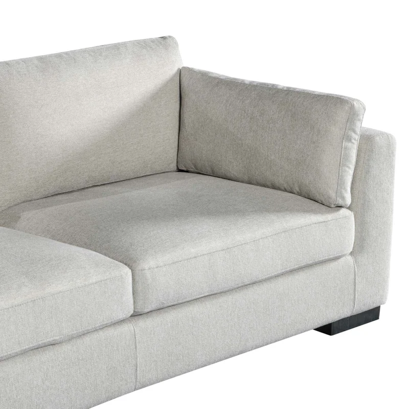 Sofá C/chaise Más De 4 Cuerpos Tela Natural-beige Monaco Natural en Madera natural - Sillones y sofás, Uruguay | Divino, vista 4