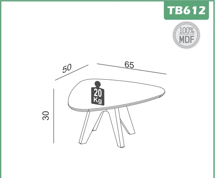 Mesa ratona de Centro Organic 65cm Baja 100% MDF en Beige - Mesas de living, Uruguay | Balton, vista 9