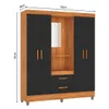 Ropero Vetro 4 Puertas 2 Cajones con Espejo, Perchero y Tocador 150cm MDP - Cinamomo Negro en Negro - Roperos y placares, Uruguay | Mulata, vista 6 de 7