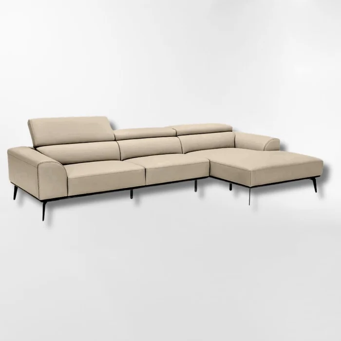 Sofá con chaise DUNA TELA BEIGE DERECHO - Sillones y sofás, Uruguay | Viasono, vista 2