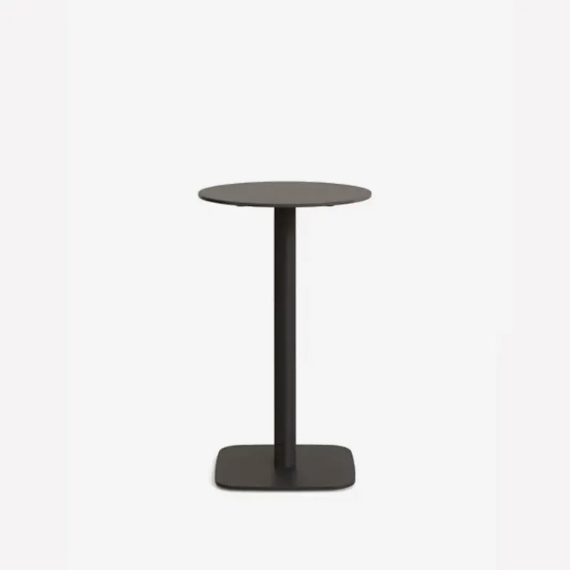 Mesa redonda alta de exterior Dina negro con pie de metal acabado pintado negro en Negro - Muebles para el exterior, Uruguay | Kavehome