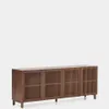 Aparador Beyla 4 puertas de chapa y madera maciza de fresno con acabado tono nogal 180 x 71,5 cm en Marrón - Aparadores y recibidores, Uruguay | Kavehome, vista 1 de 8