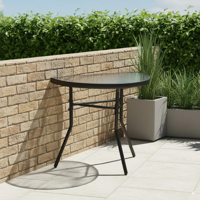 Mesa de Vidrio templado esmerilado en Negro - Muebles para el exterior, Uruguay | Rústico Hogar