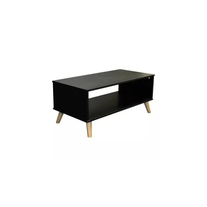 Mesa De Living Madera Maciza - Línea Berlín - Negra en Negro - Mesas de living, Uruguay | Ecowood