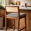 BANCO ALTO PARA BARRA - ESTERILLA - TAPIZADO TELA GRIS en Madera natural - Butacas, banquetas y puffs, Uruguay | Champagne Home, vista 2 de 4