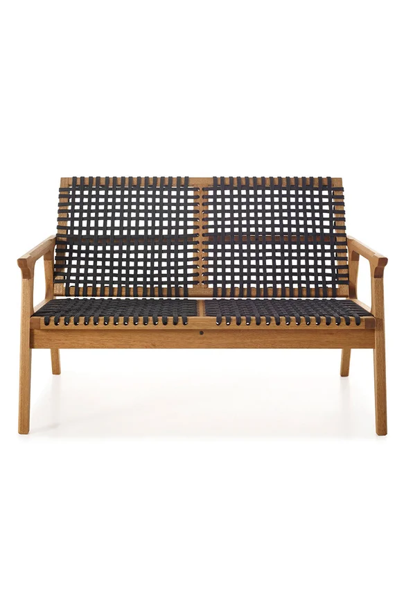 SOFA TRACO 2 LUGARES CUERDA NEGRA 119x72x83CM JATOBA - Muebles para el exterior, Uruguay | Vinibel, vista 2