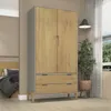 Ropero Armario de 2 Puertas, Perchero y 2 Cajones en MDP - Madera - Línea Melilla - Cinza en Gris - Roperos y placares, Uruguay | Mulata, vista 6 de 10