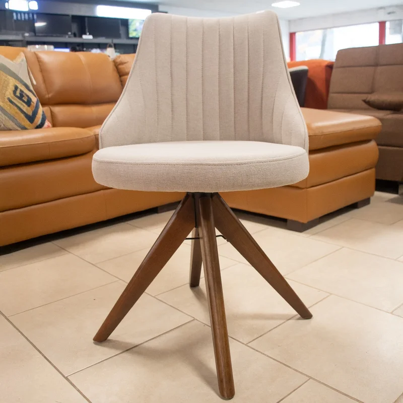 SILLA MALU GIRATORIA PATAS DE MADERA / COLOR GRIS CLARO 2105 en Beige - Escritorios y sillas de escritorio, Uruguay | Rosas Hermanos, vista 3