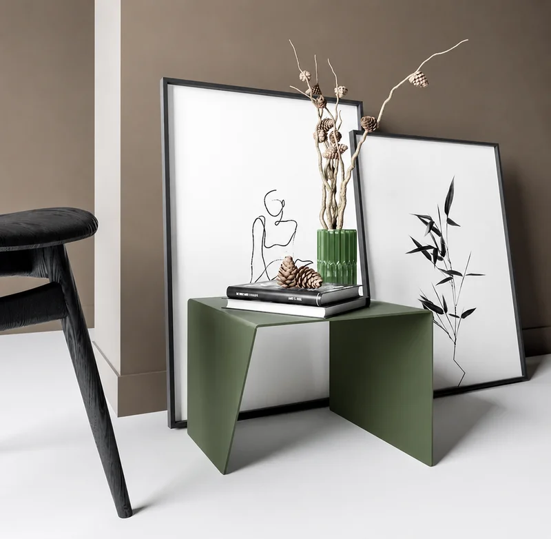 Mesa de Metal MM05 en Verde oliva - Mesas de living, Uruguay | Simple Deco, vista 3