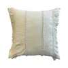ALMOHADON TRENZAS Y FLECOS 45x45CM CREMA en Off-white - Textiles, Uruguay | Decohogar, vista 1 de 3