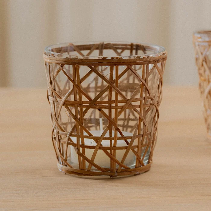 Jarrón Trama en Madera natural - Velas y Portavelas, Uruguay | De Arcos