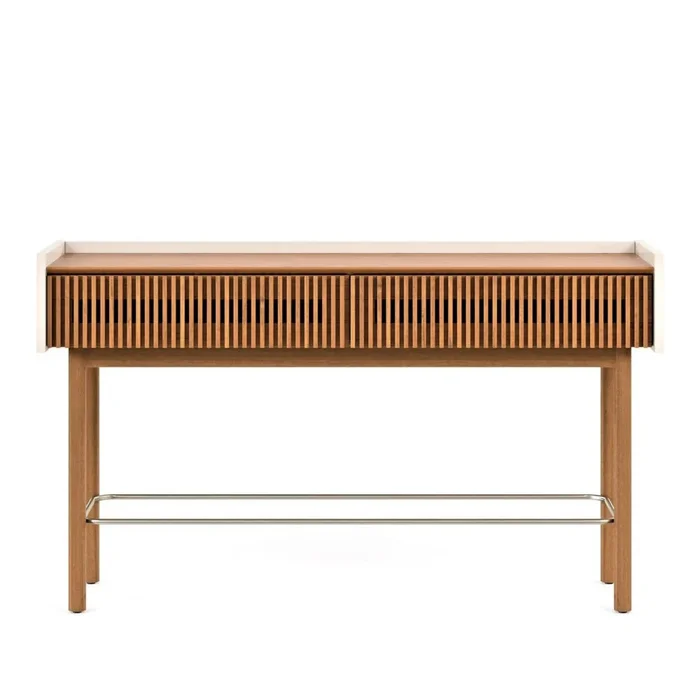 Mesa de Arrime Ripiado - Línea Nevada - Blanco/Natural en Blanco - Mesas de arrimo, Uruguay | Ecowood, vista 4