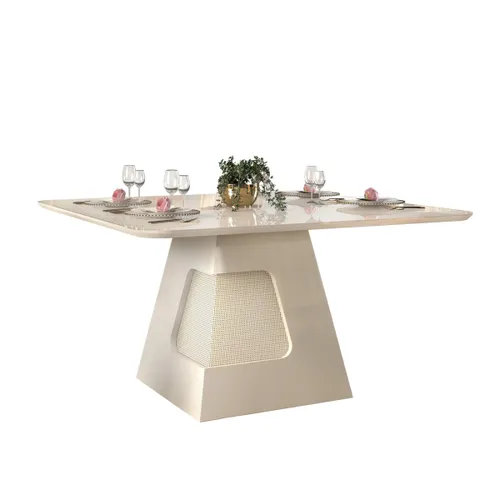 Mesa de Comedor Dala - Blanco/Blanco en Blanco - Mesas de comedor, Uruguay | Rústico Hogar