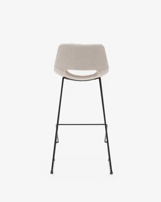 Taburete Zahara - beige y acero con acabado negro altura 76 cm en Marrón - Butacas, banquetas y puffs, Uruguay | Kavehome, vista 9