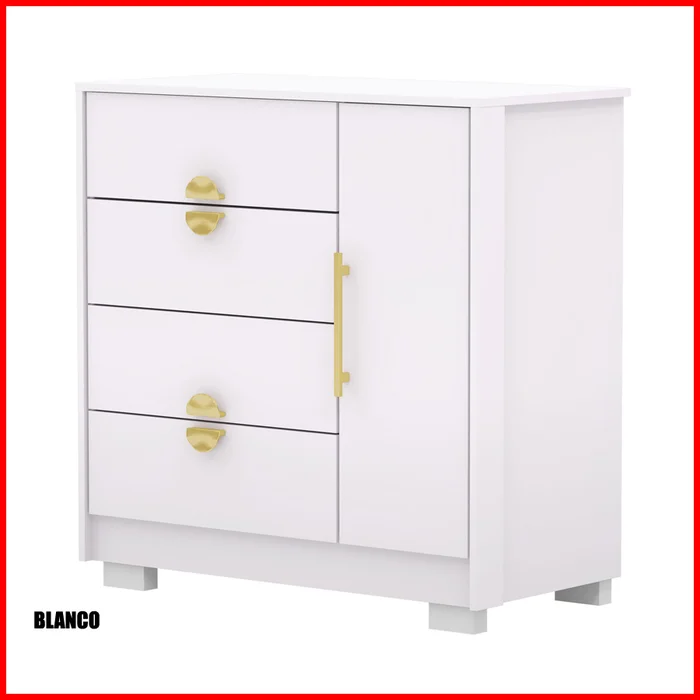 Comoda cajonera con puerta – 20033 en Blanco - Cómodas, Uruguay | Punto Unión