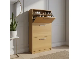Zapatera 3 puertas 18 pares Tabaco - Respaldos de cama, Uruguay | Que Sal Muebleria, vista 2