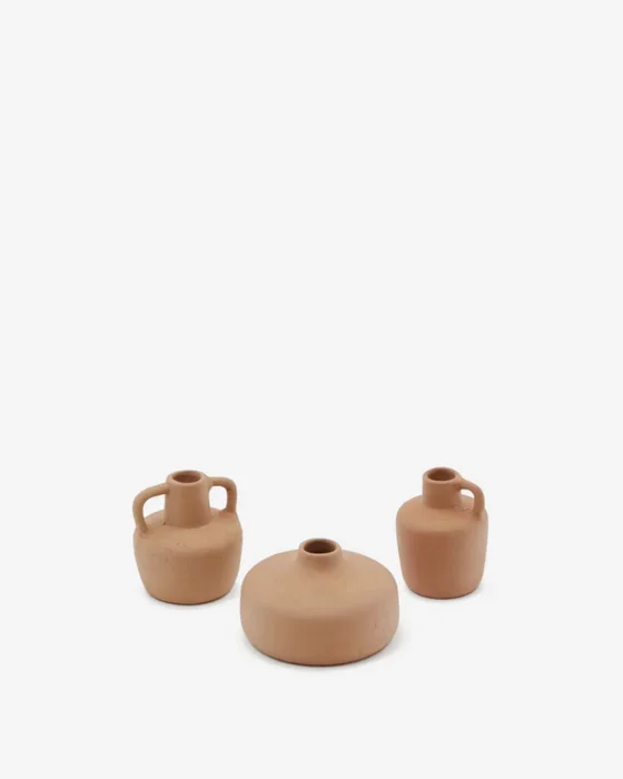 Set Sofra de 3 jarrones de terracota 6 cm / 7 cm / 10 cm en Rojo - Jarrones, Uruguay | Kavehome