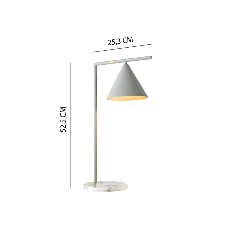 Lámpara de Mesa Stella Base de Mármol Blanca en Amarillo - Lámparas de mesa, Uruguay | Serlux, vista 7