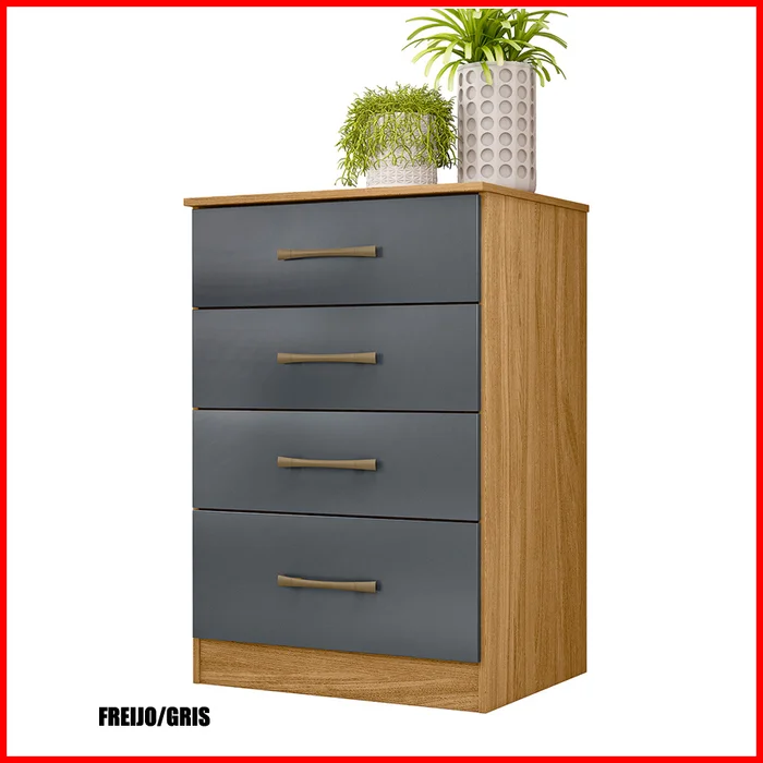 Cajonera 4 cajones – MS913 en Gris - Cómodas, Uruguay | Punto Unión