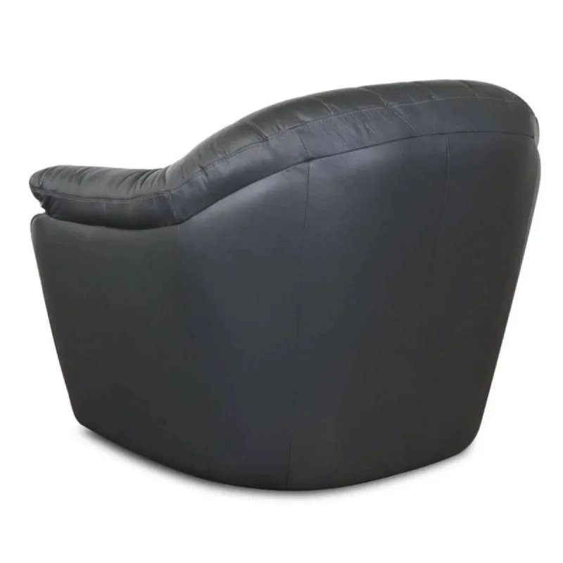 Butaca Giratoria 100% Cuero - Paris - Negro en Negro - Sillones y sofás, Uruguay | Rústico Hogar, vista 3