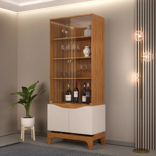 Cristalero Nice - Moderna Hogar en Off-white - Muebles para TV, Uruguay | Moderna Hogar