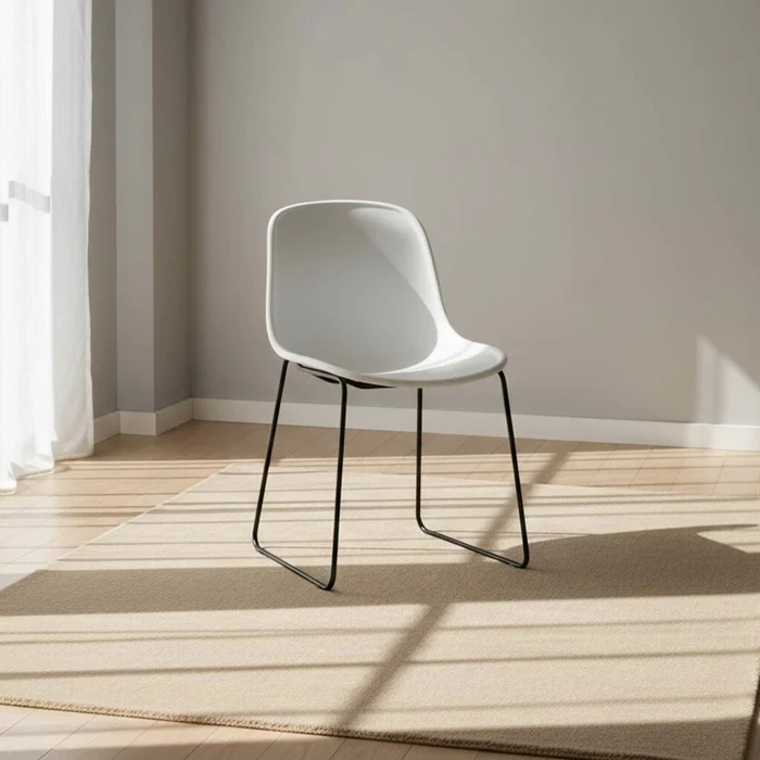 Silla De Comedor Pp-y-metal Blanco Laura en Blanco - Sillas, Uruguay | Divino