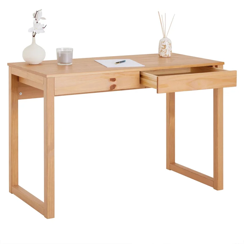 Escritorio 110cm Nara 2 Cajones - Madera Maciza en Madera natural - Escritorios, Uruguay | Balton, vista 9