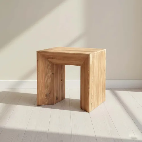 Mesa Auxiliar Madera Natural-beige Volcano Natural en Madera natural - Mesas de living, Uruguay | Divino