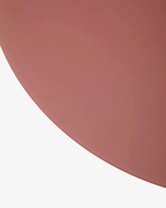 Mesa de centro Wilshire cristal templado glaseado y acero acabado pintado - terracota mate Ø80cm en Rojo - Mesas de living, Uruguay | Kavehome, vista 5