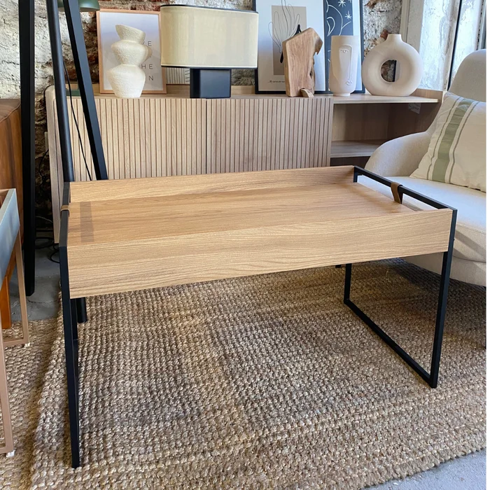 Mesa de Centro Rectangular Columbia Alta - Olmo (Negro) en Madera natural - Mesas de living, Uruguay | Berna home, vista 2