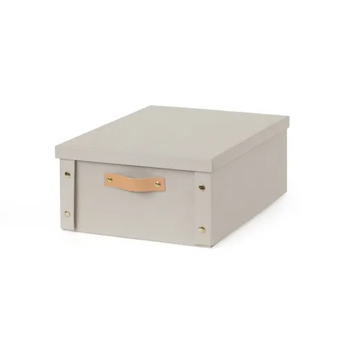 CAJA ORGANIZADOR C/ASA 33X40X17CM EXT TELA CREMA en Beige - Canastos, Uruguay | Decohogar
